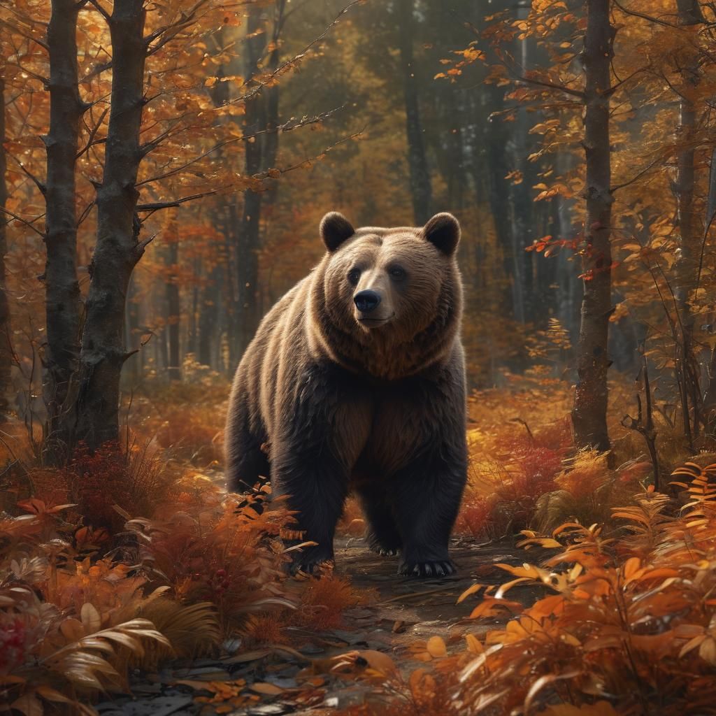 Epic Fantasy Forest Scene in Autumnal Splendor