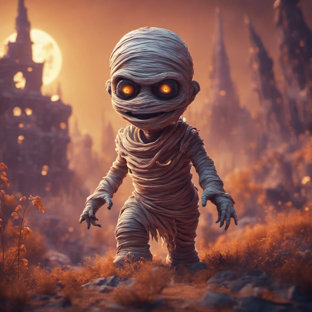 Vibrant Mummy Fantasy World in Detailed Matte Painting