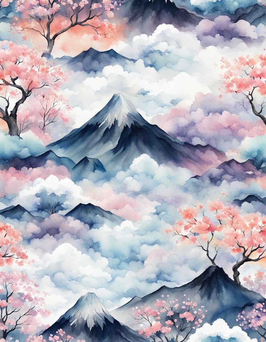 Dreamy Pastel Watercolour Background in Epic Cinematic Style