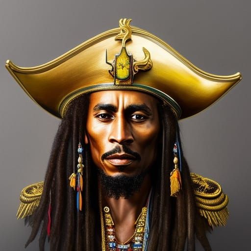 Pirate Bob Marley: Intricate Pencil Sketch Portrait