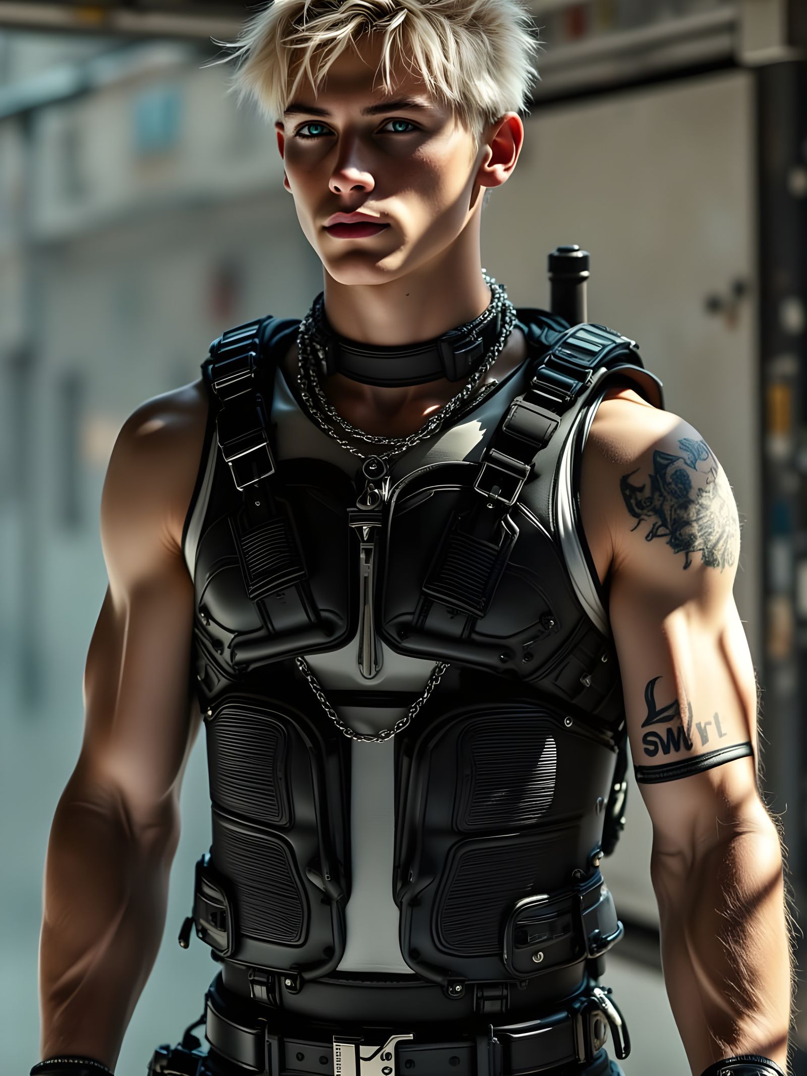 Blonde Freckled Male Portrait in Hyperrealistic Style