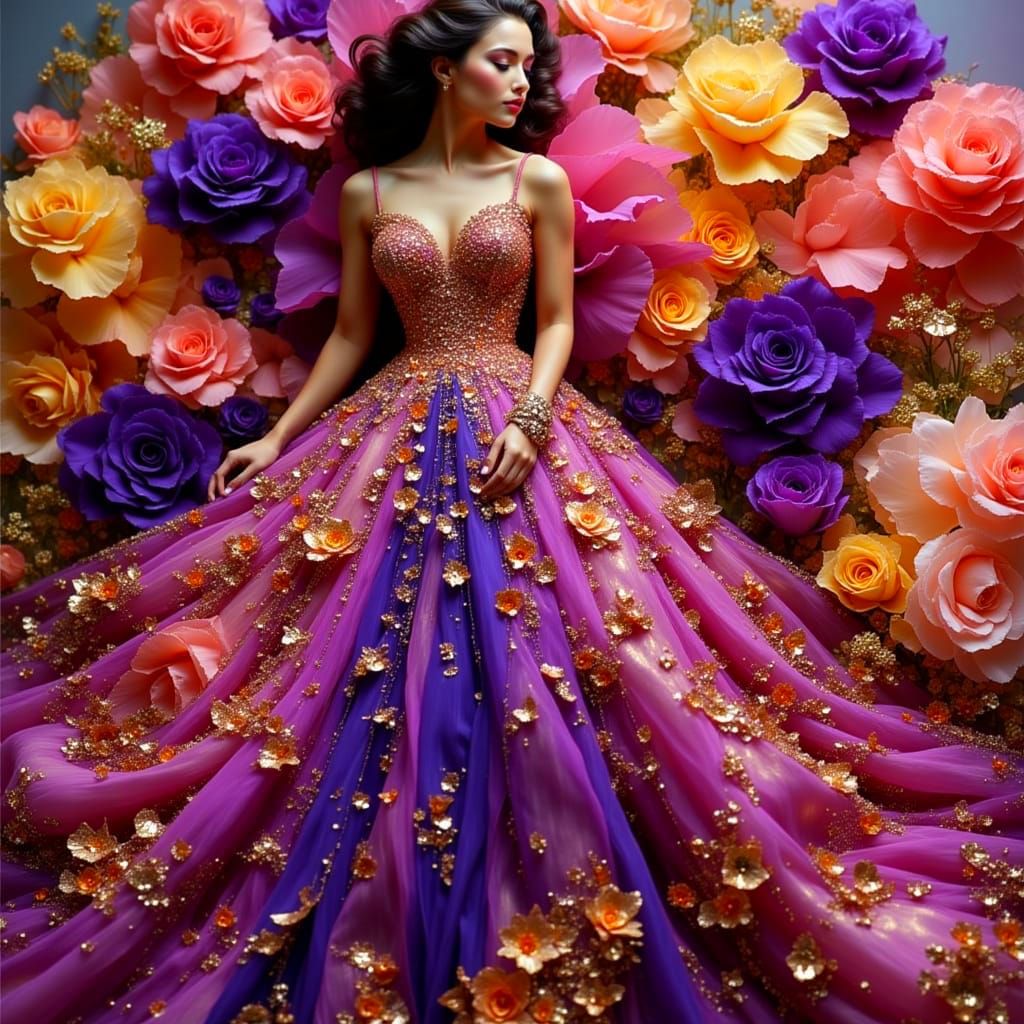 Royal Elegance in Taffeta and Silk