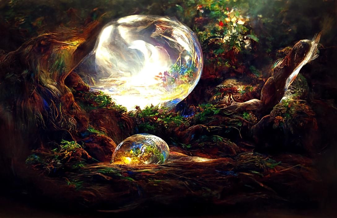 Luminous Astral Orbs in Ethereal Light