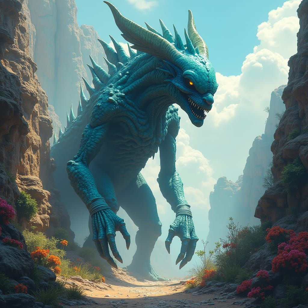 Ethereal Alien Overlord in Antiquated Temple Realm