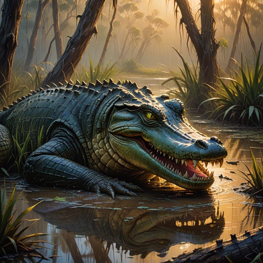 Vibrant Australian Outback Wildlife Scene in Oil Painting St...