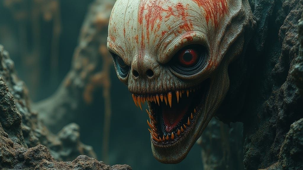 Menacing Eyeball in Dark Fantasy Art Style