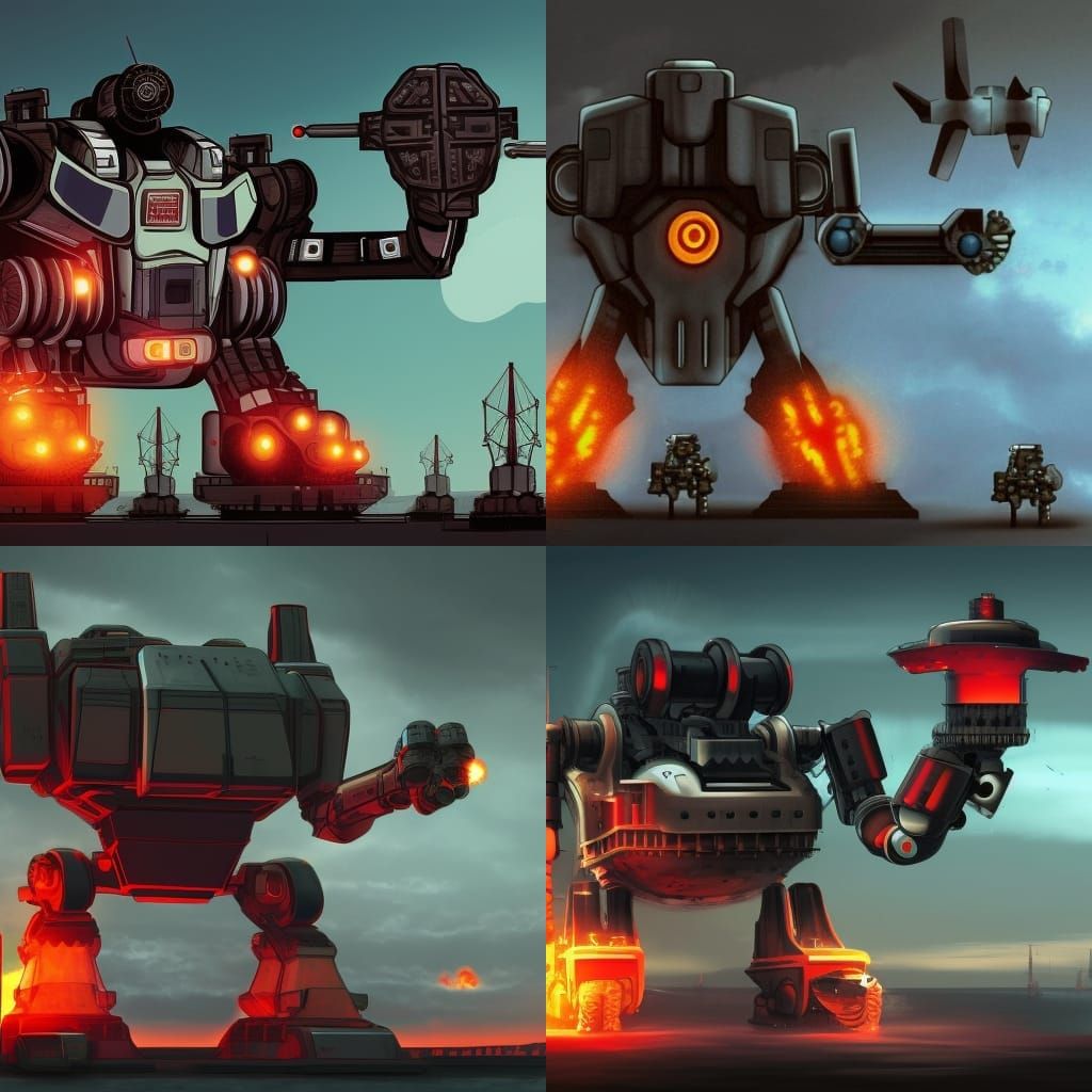 Cyberpunk Mech Embracing a Feathered Friend