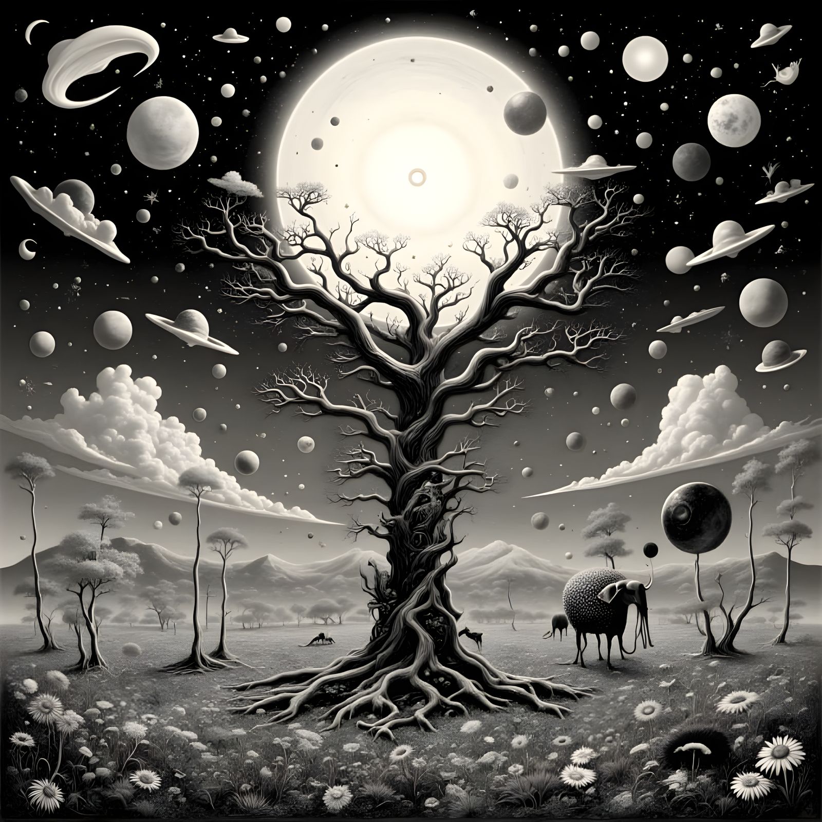 Totum Pole in Self-Doubt at Night