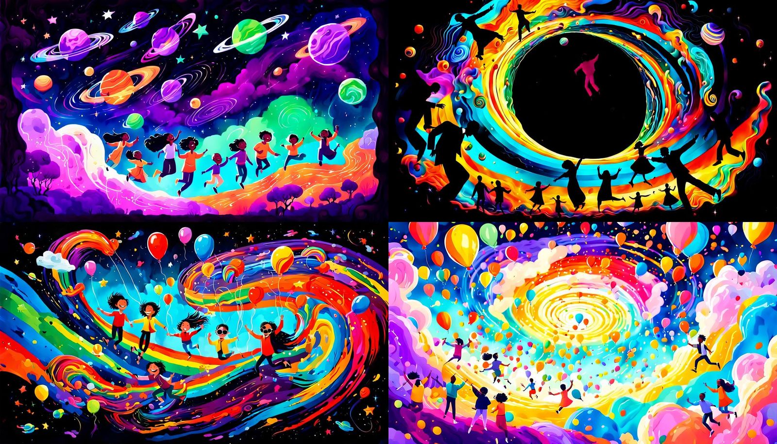 Joyful Apocalypse in Vibrant Digital Art