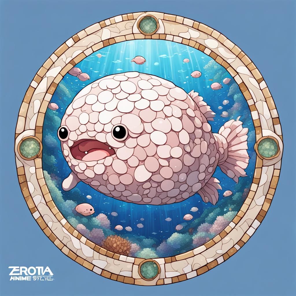 Ancient Roman Mosaic of Adorable Ocean Creature