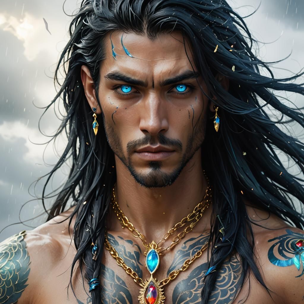 Ethereal Fantasy King with Stormy Aura