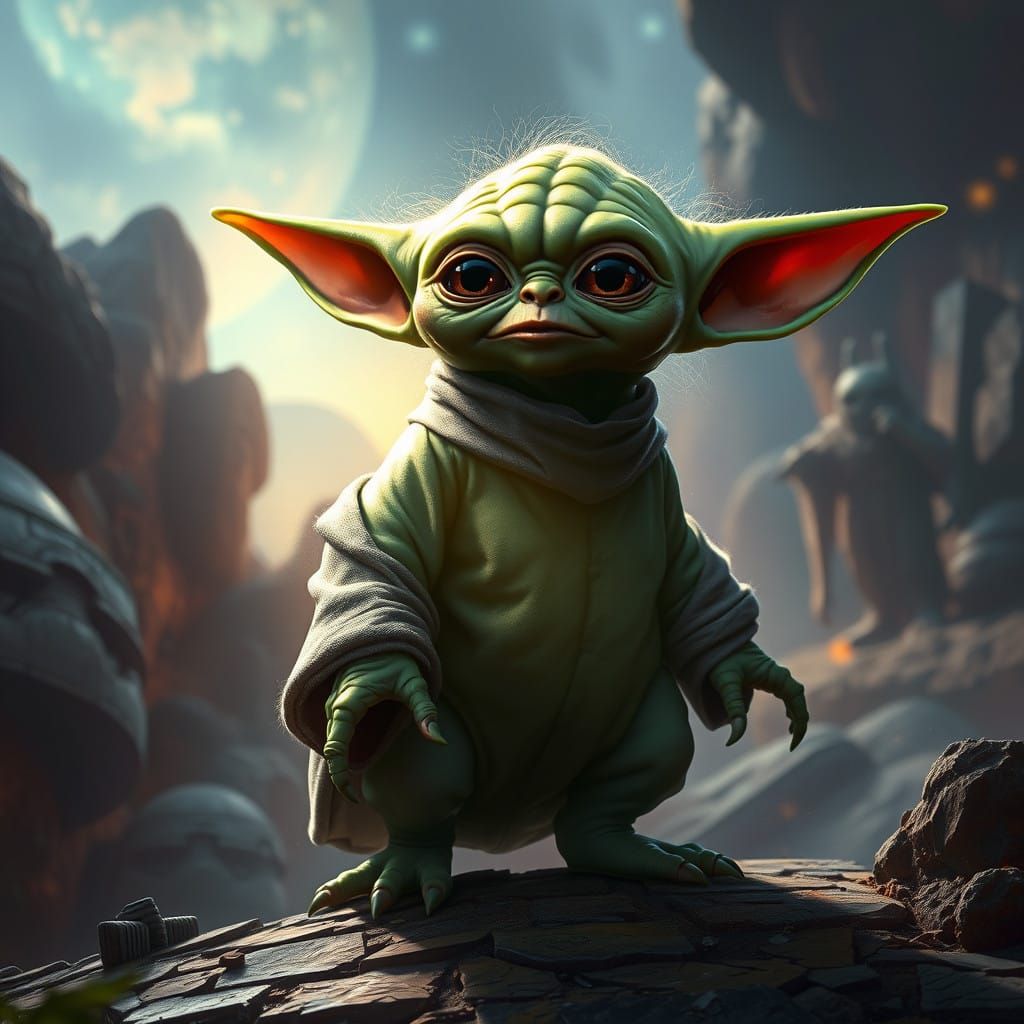 Mystical Creature Transforms into Gremlin Yoda
