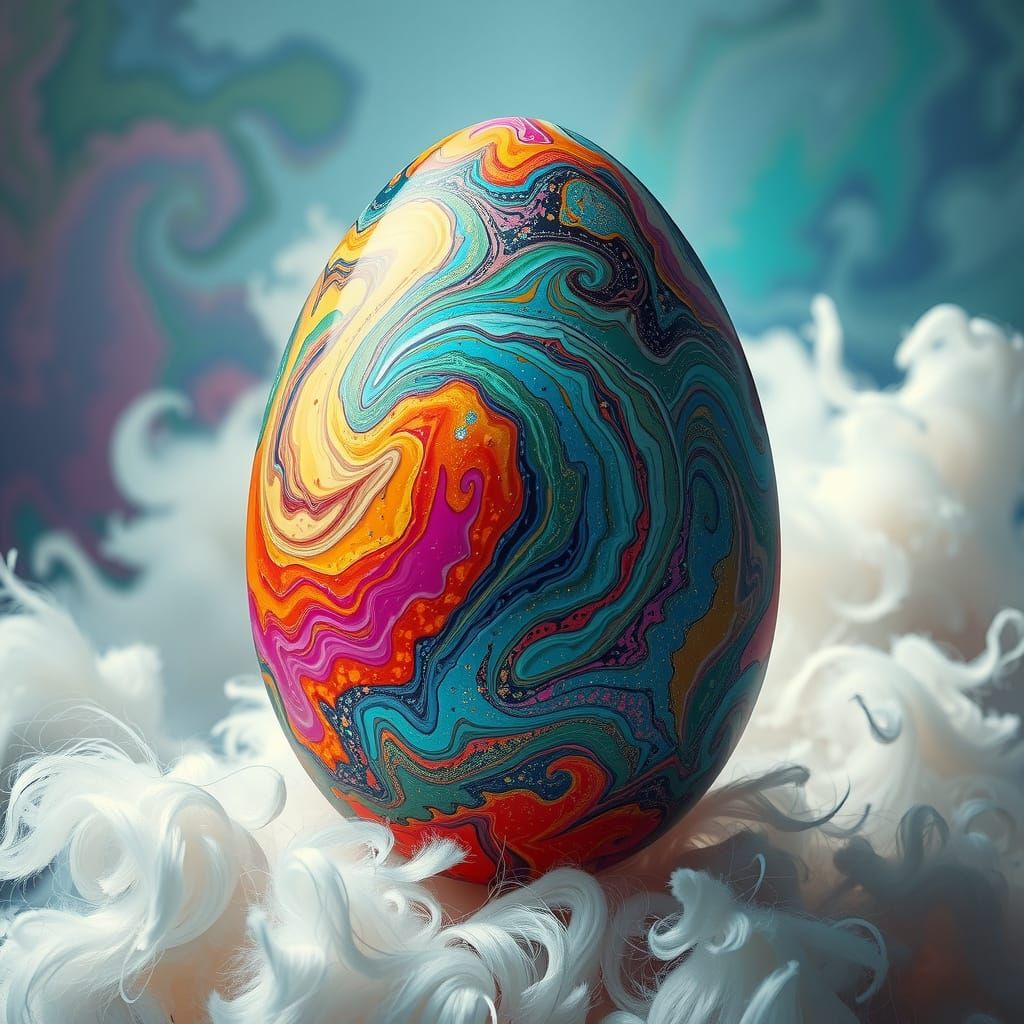 Ethereal Easter Egg in Iridescent Splendor