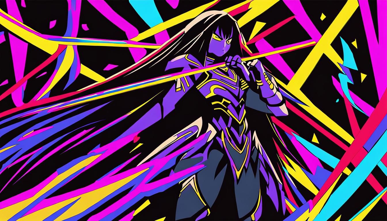 Anime Warrior in Custom Warframe Armor