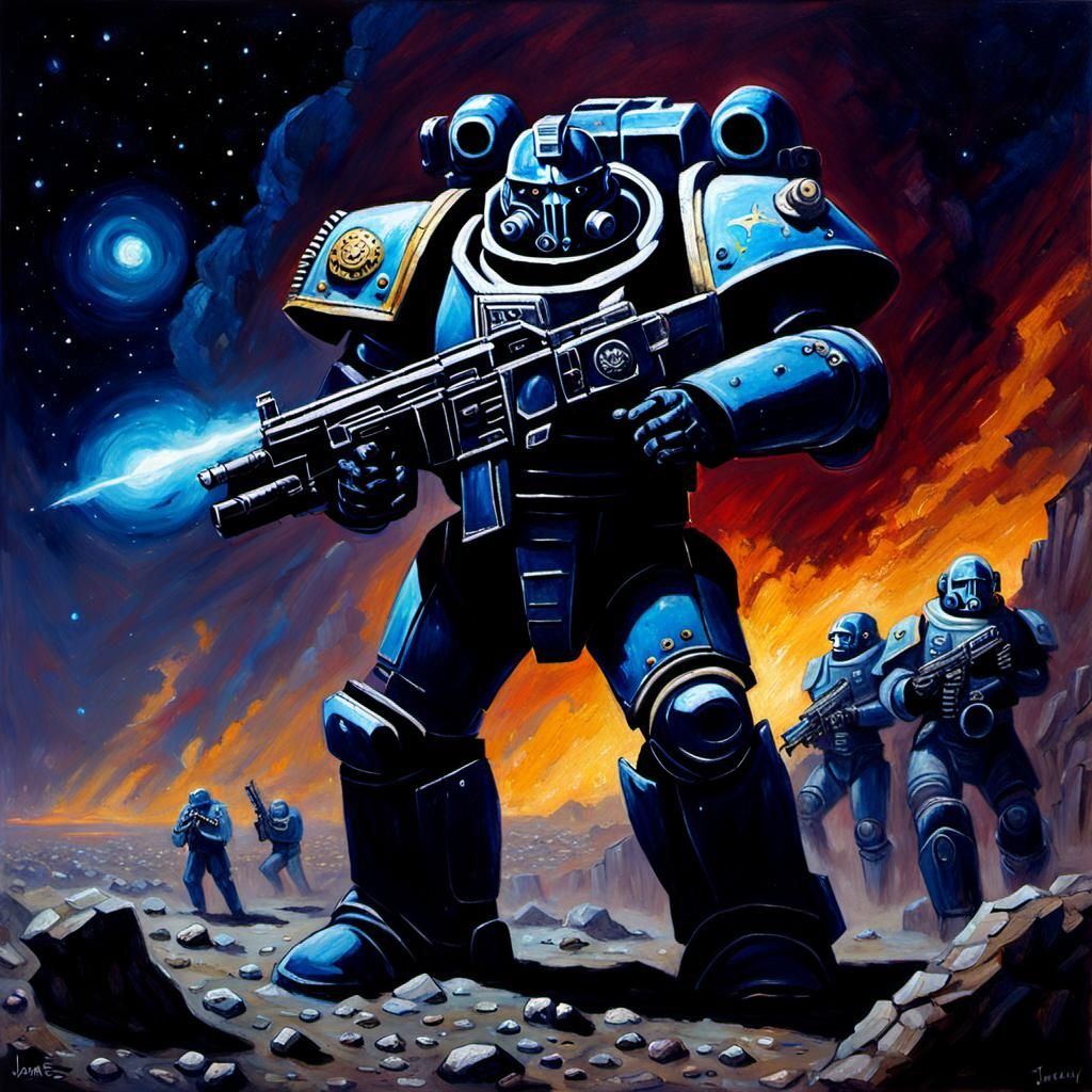 Dark Cosmic Astartes Unleashes Psychic Fury