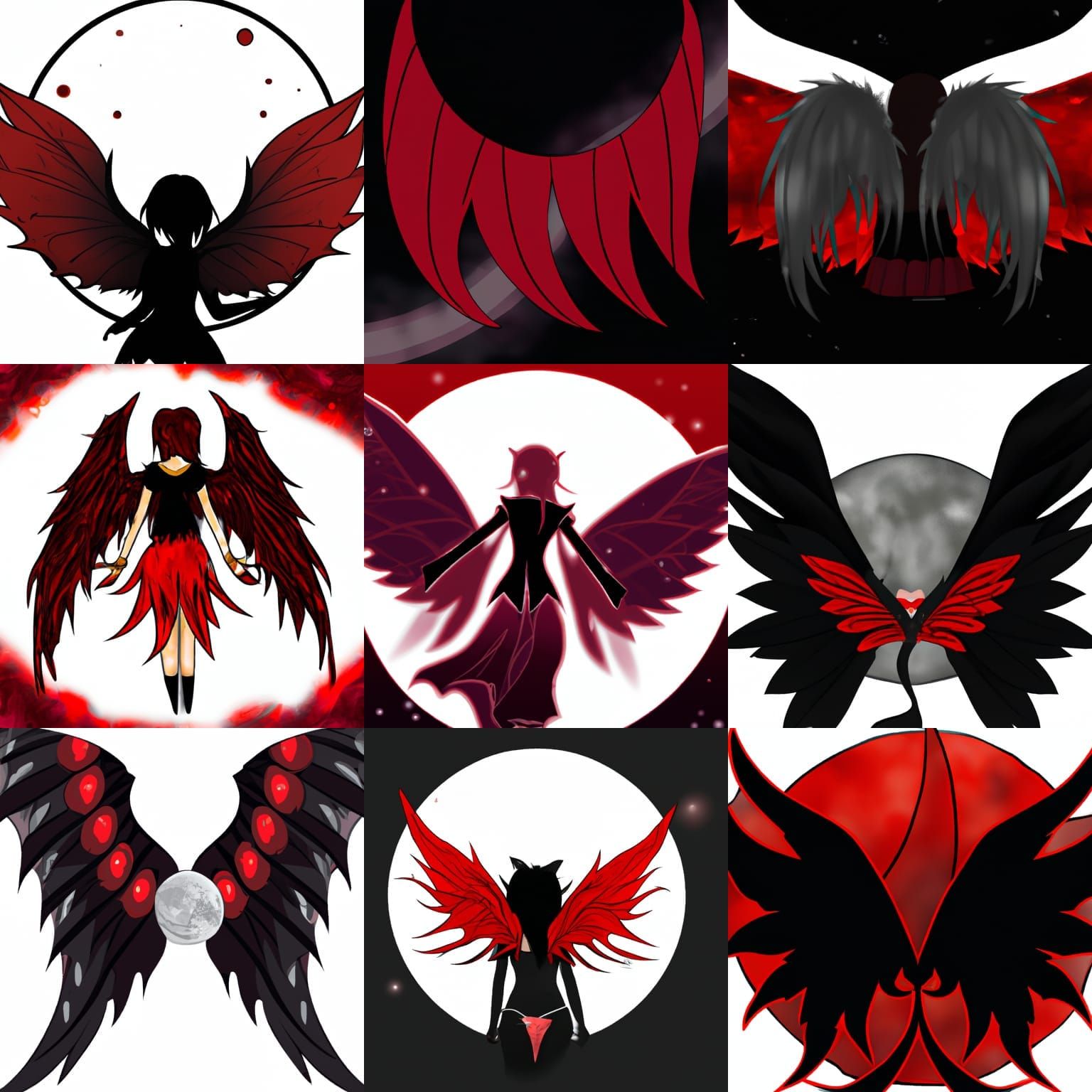 Dark Fairy Wings Under a Blood Moon