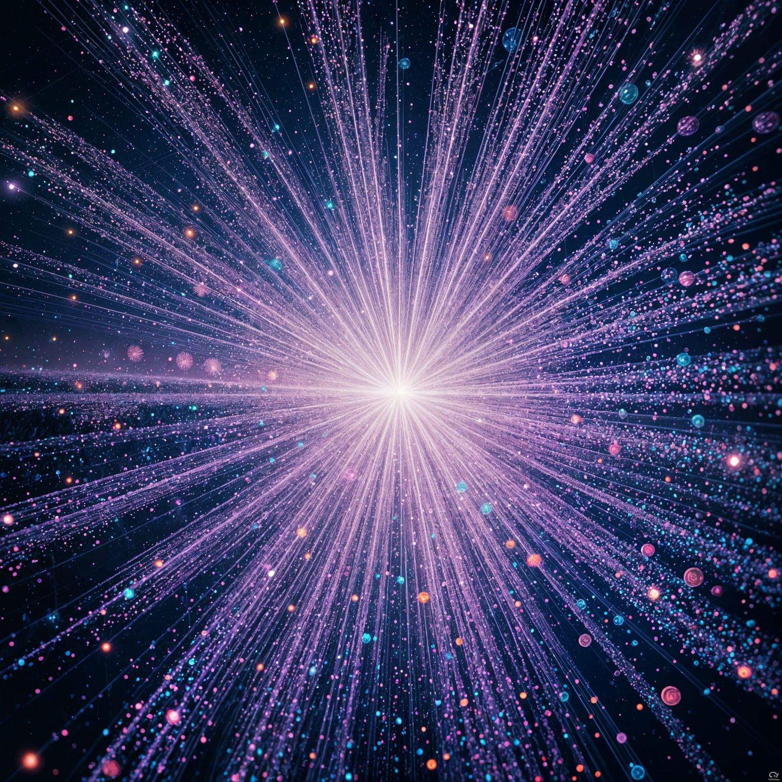 Surreal Cosmic Vortex in Iridescent Colors