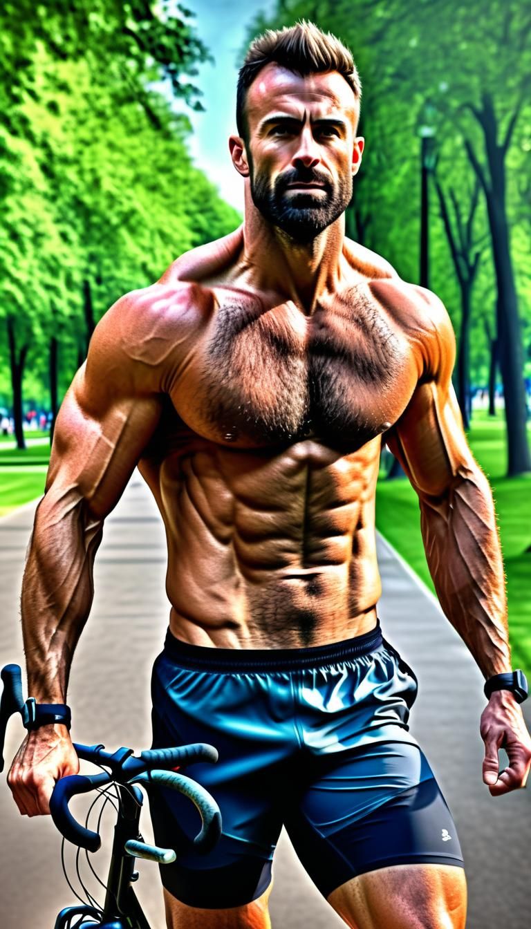 Muscular Male Athlete in Digital Art