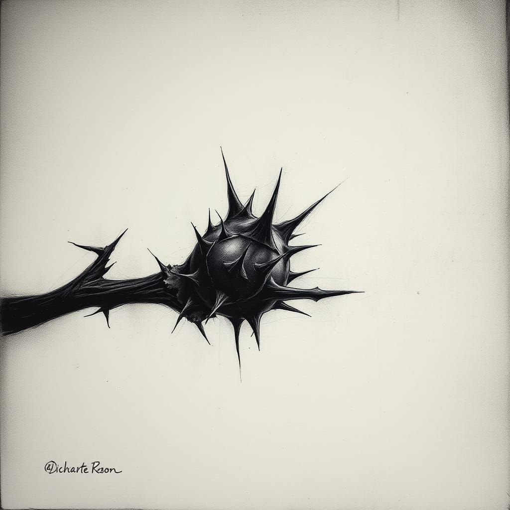 Hyperdetailed Charcoal Thorn in Dramatic Lighting