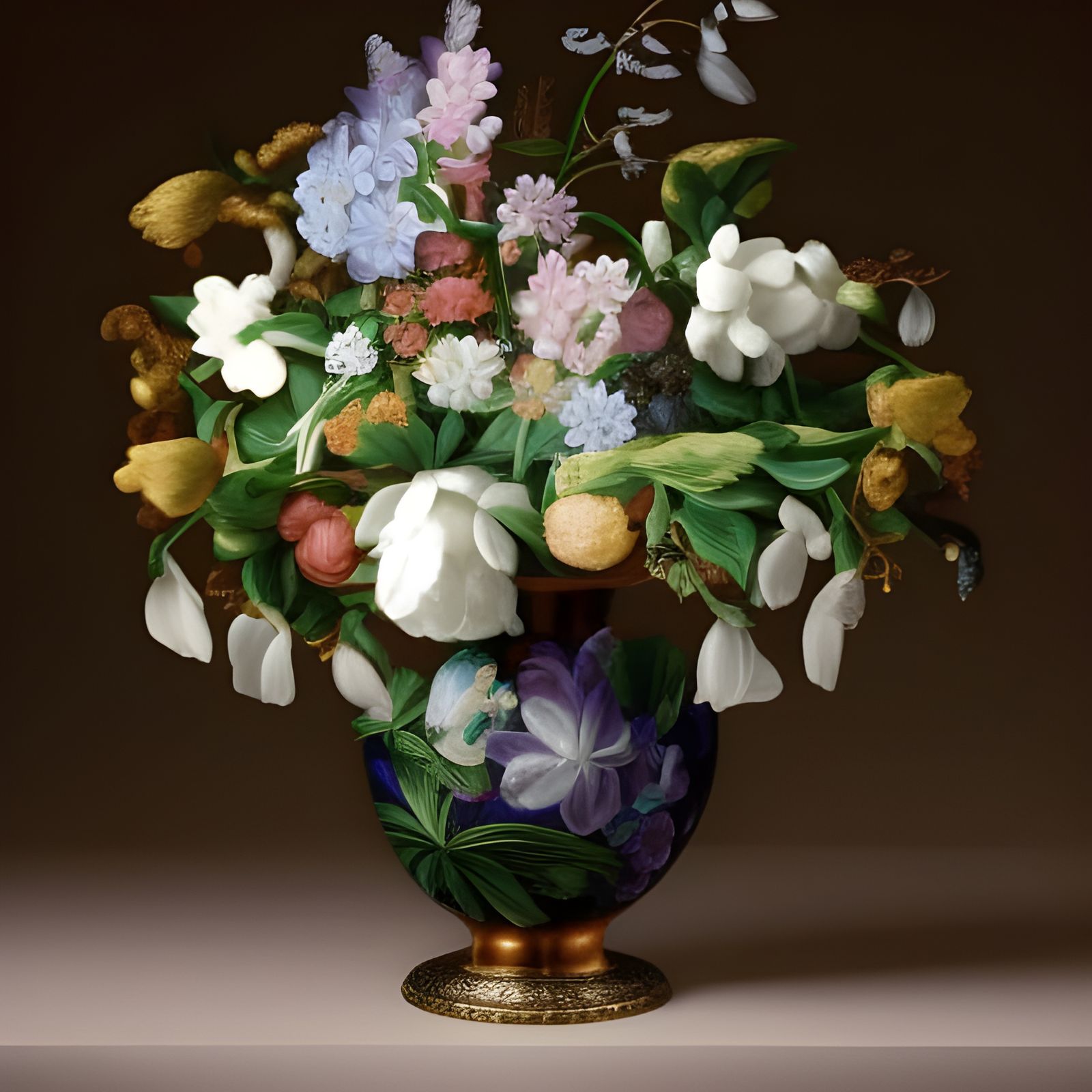 Bountiful Spring Florals in Grand Baroque Oil Painting