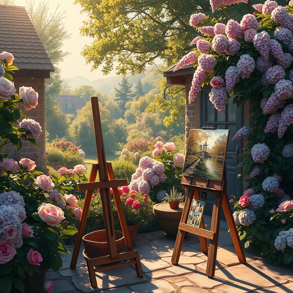Dreamlike Artist's Oasis in Vibrant Bloom