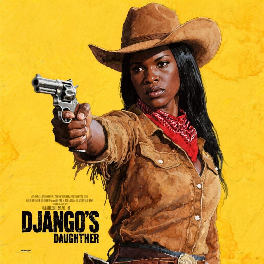 Django's Daughter: Hyperrealistic Alcohol Ink Portrait