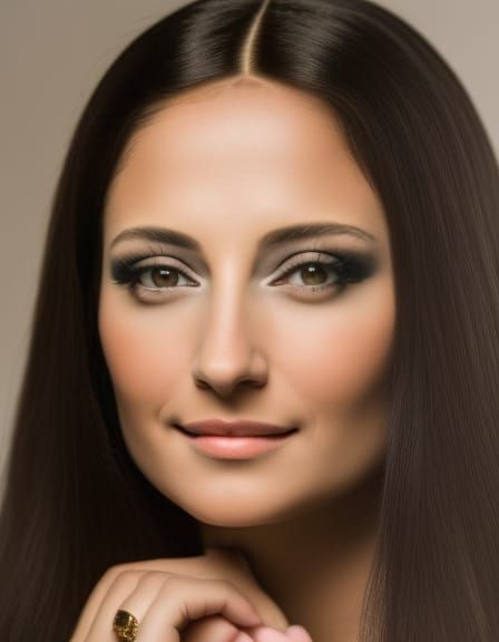 Modern Day Mona Lisa in Elegant New Hairstyle