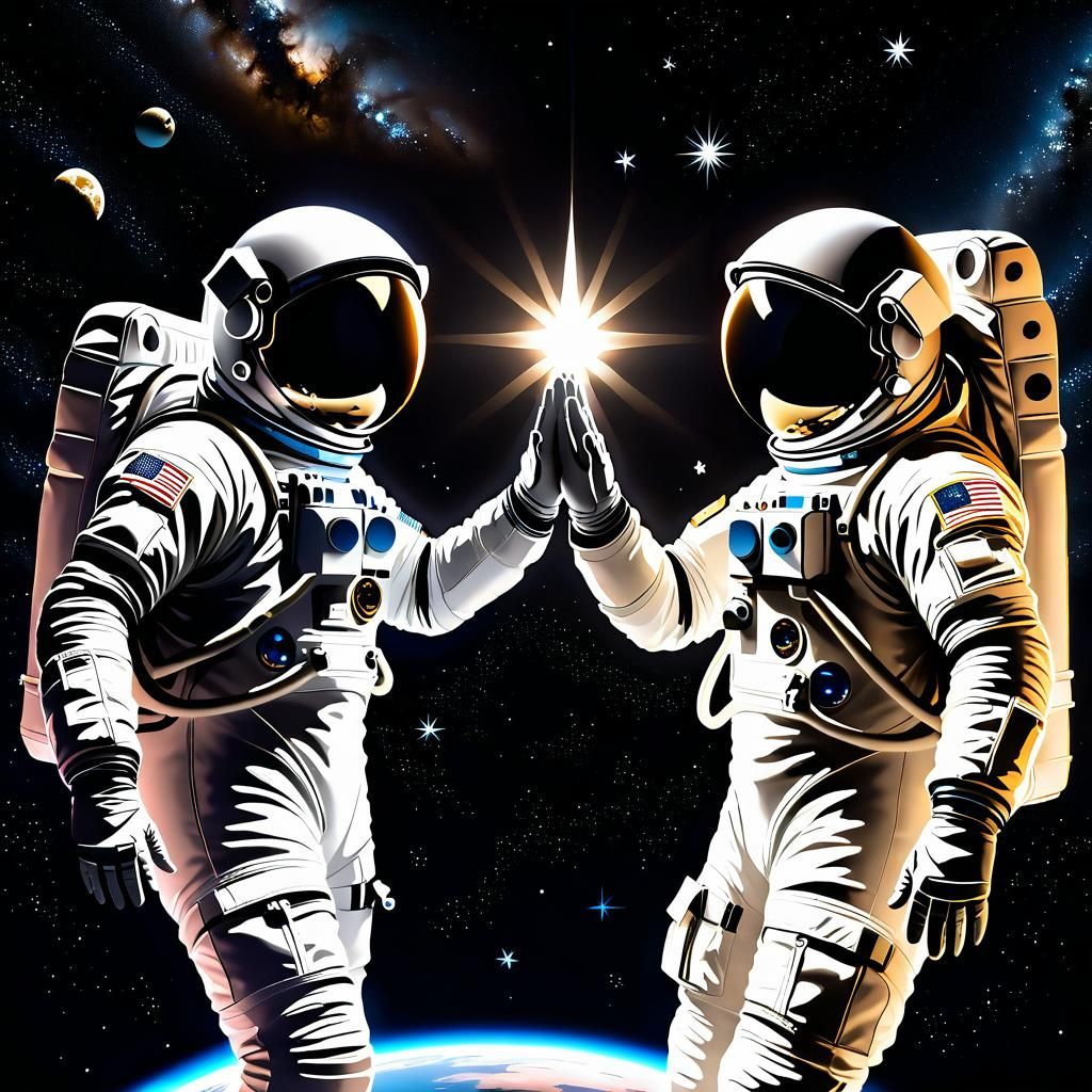 Astronauts Celebrate in Orbit