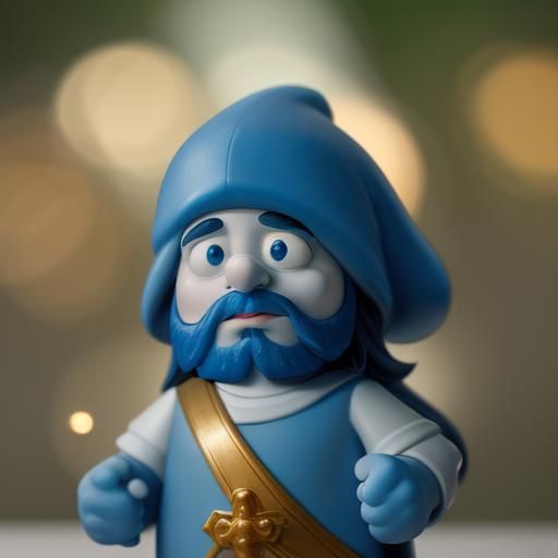 Jesus as a Smurf in a Photorealistic DSLR Portrait