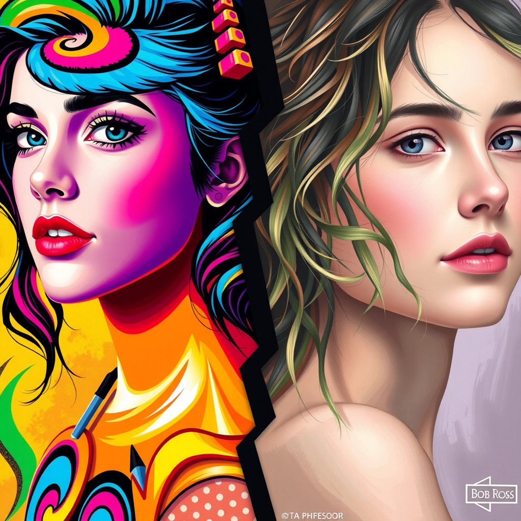 Eclectic Portrait in Contrasting Styles