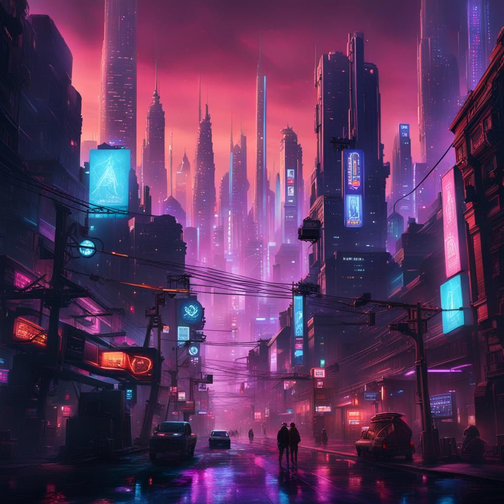 Cyberpunk Metropolis in Harmony