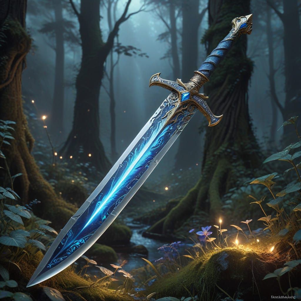 Majestic, Glowing Foam Sword Blade in Radiant, Ethereal Hues