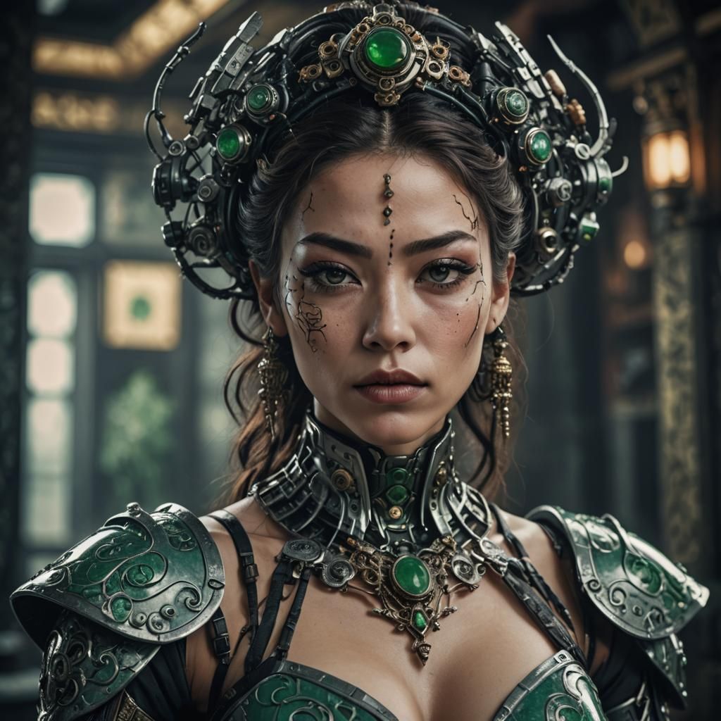 Stunning Cyberpunk Courtesan Portrait in High Definition