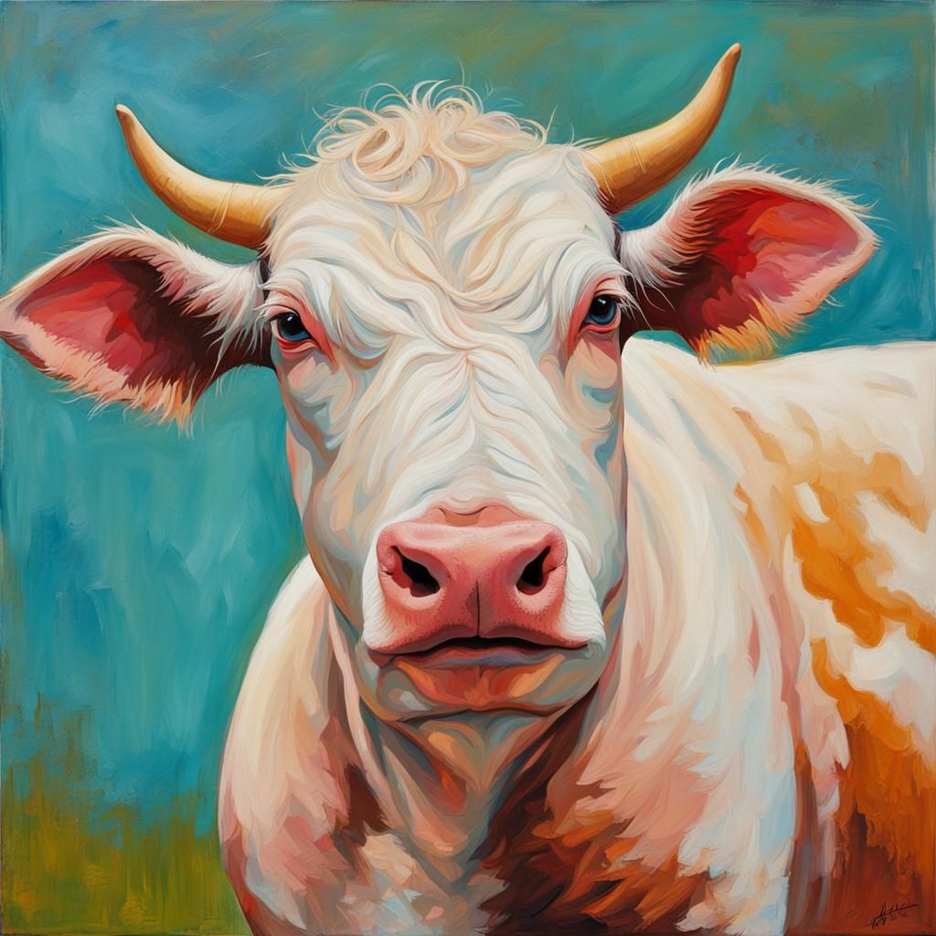 Farm Animals in their Natural Habitat - Abstract Art Style