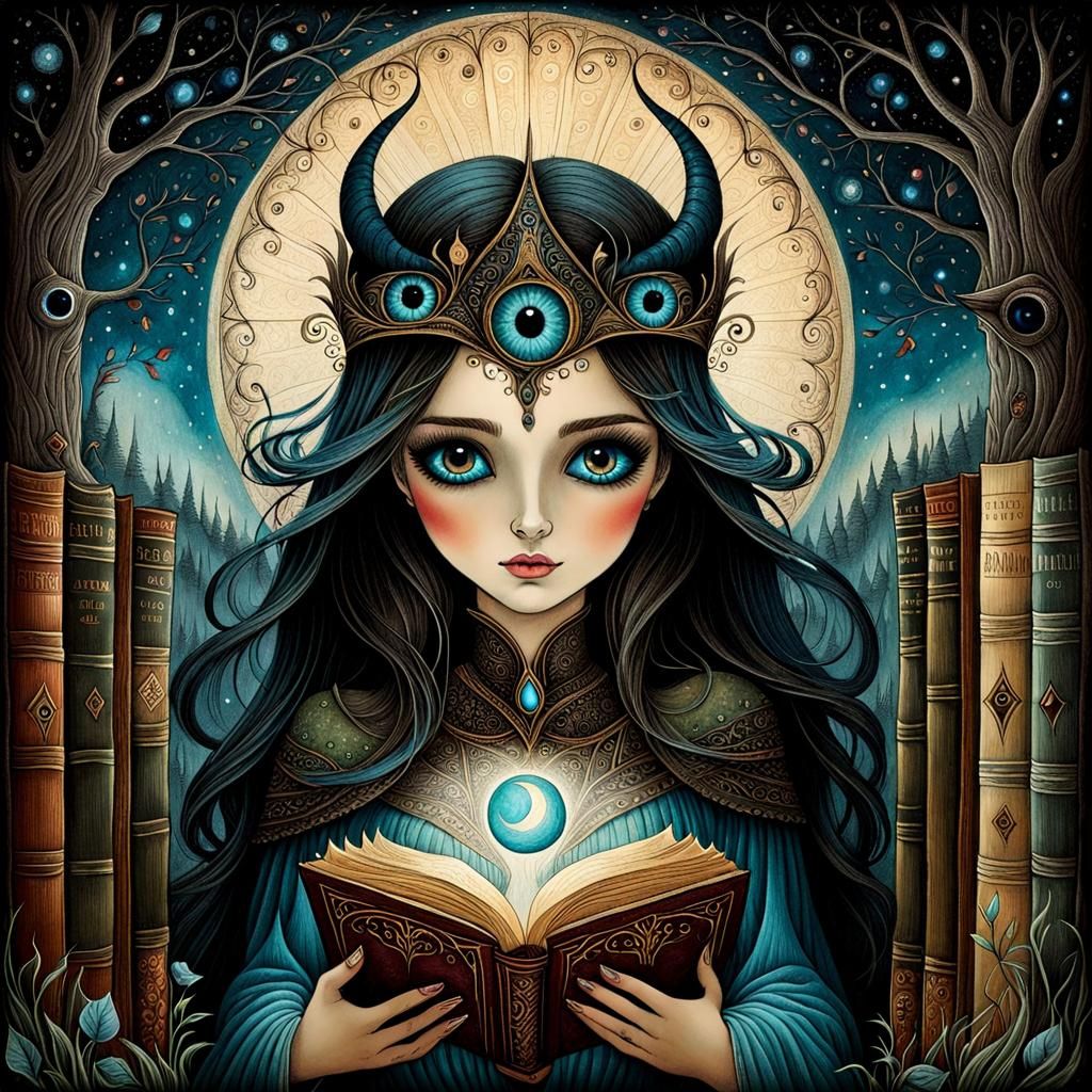 Ethereal Dreamscapes in Enchanted Library Style