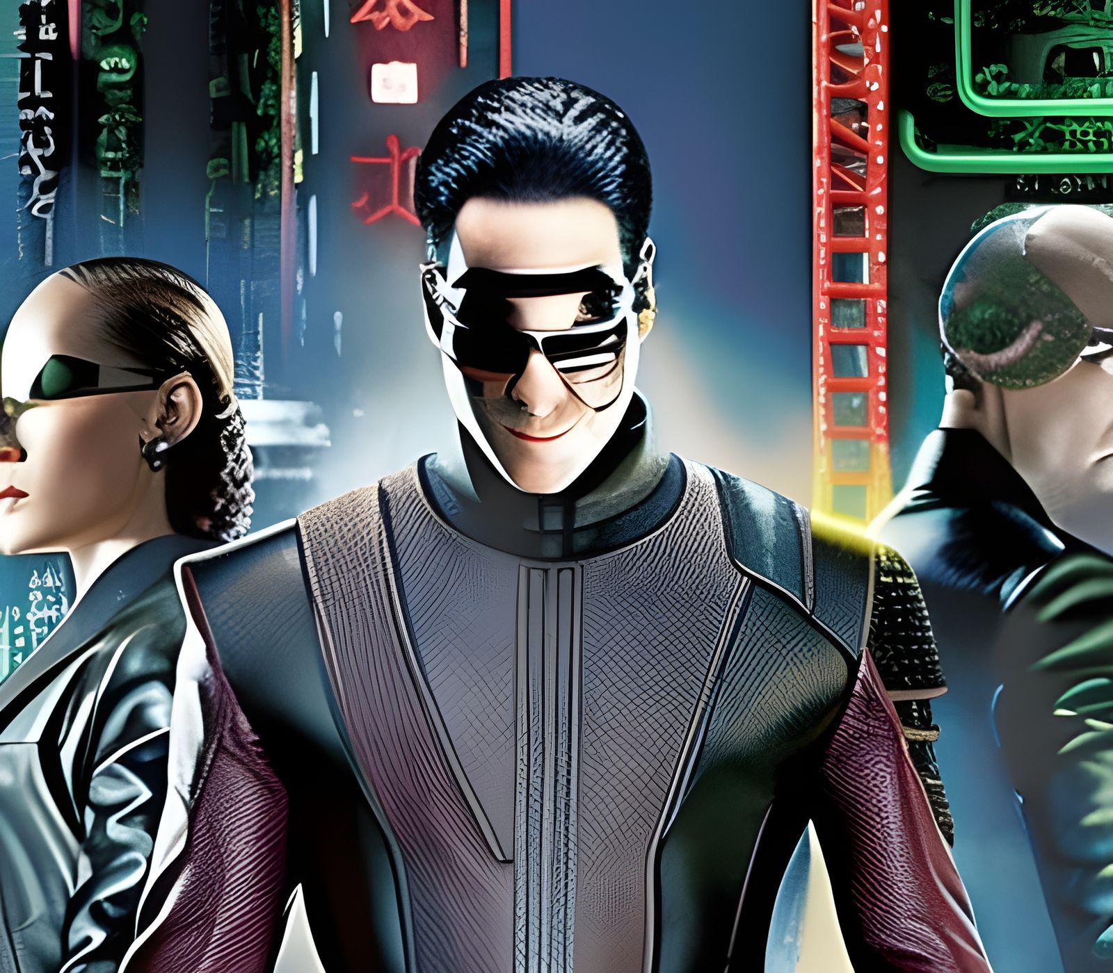 Cyberpunk Neo Matrix in Circuit Board Detail