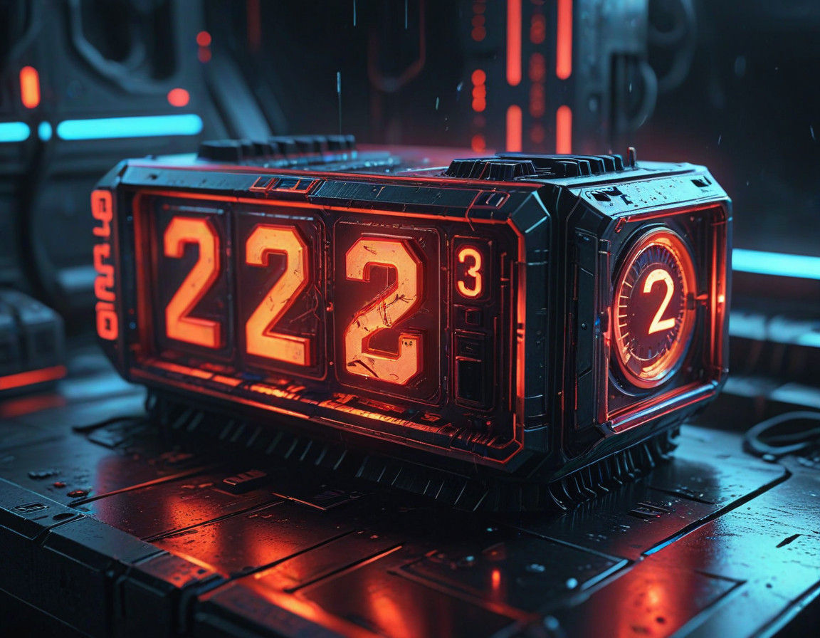 Glowing Red Console Commands in Neon-Lit Future