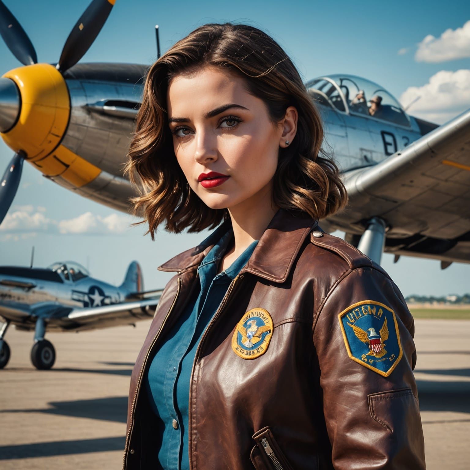 All-American Aviatrix in WWII War Effort Style