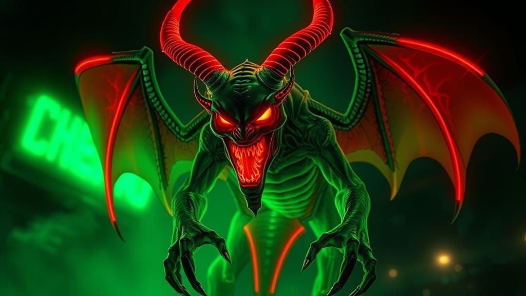 Green Neon Horror of the New Jersey Devil