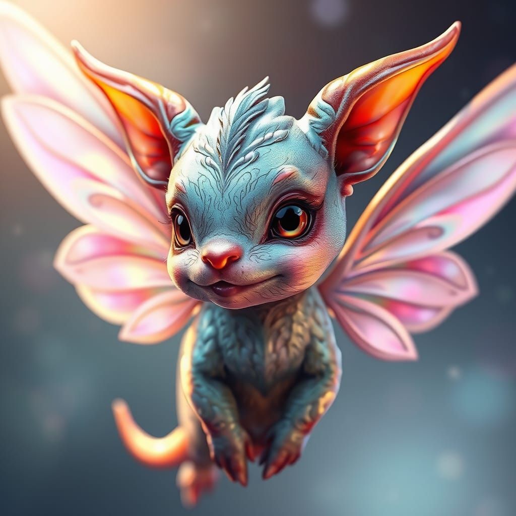 Whimsical Celestial Sprite with Delicate Wings