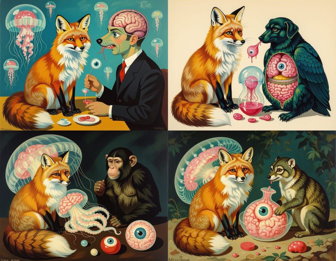 Surreal Fusion of Animal and Human Anatomy