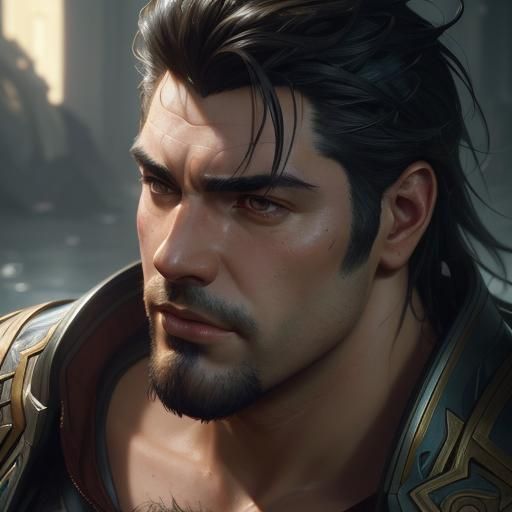 Dashing League of Legends Champion Darius in Triadic Color P...