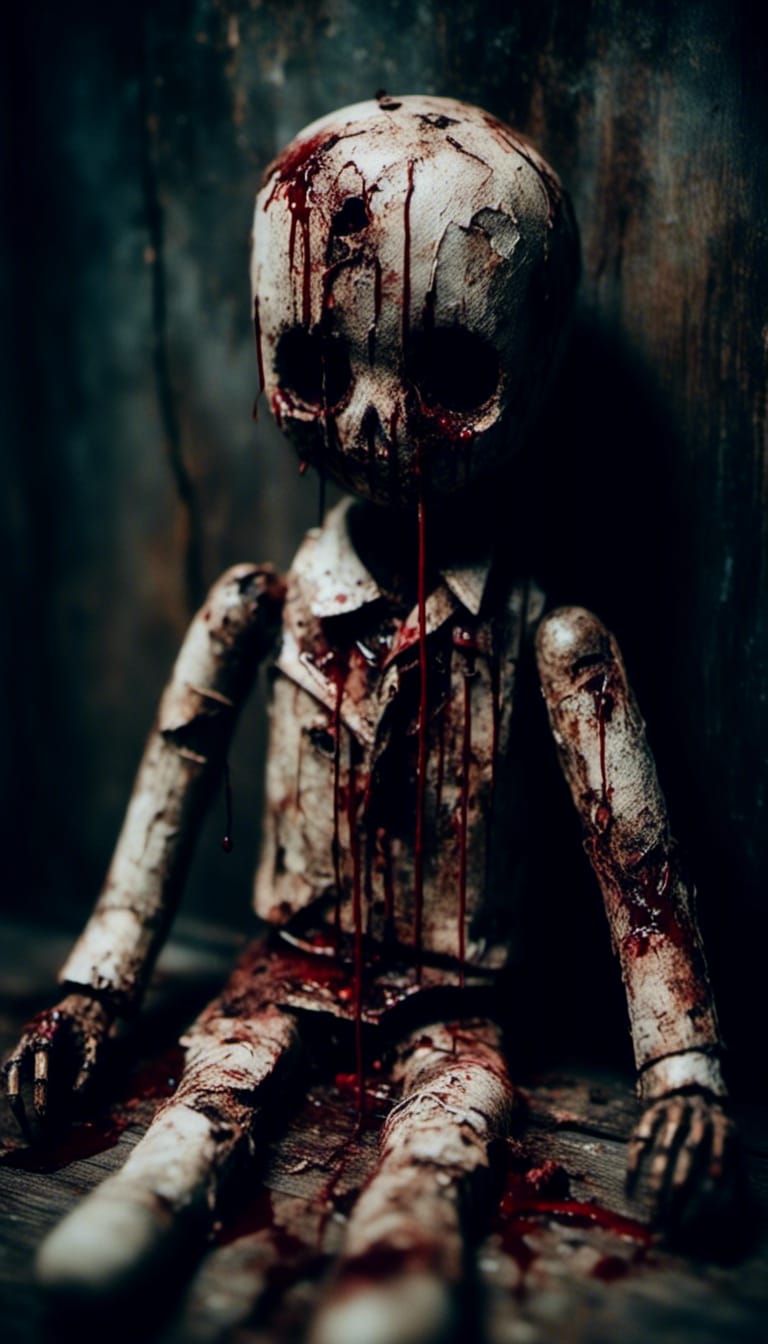 Bleeding Voodoo Doll in Macabre Style