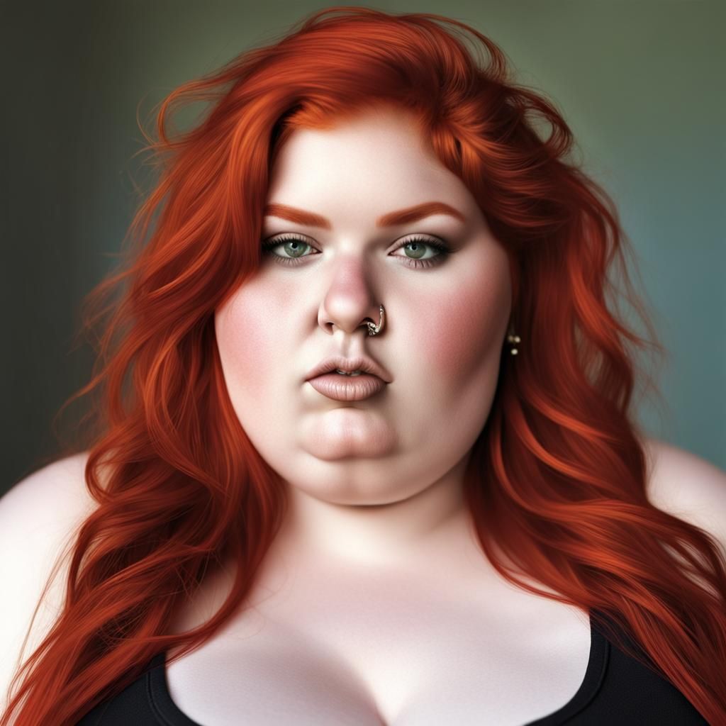 a beautifull an cute red hair bbw