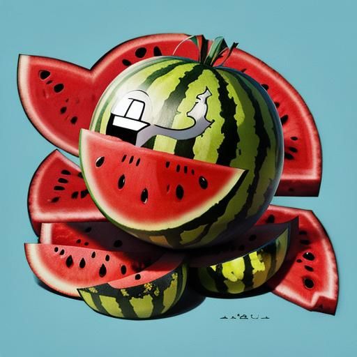 Dark Fantastical Watermelon Artwork