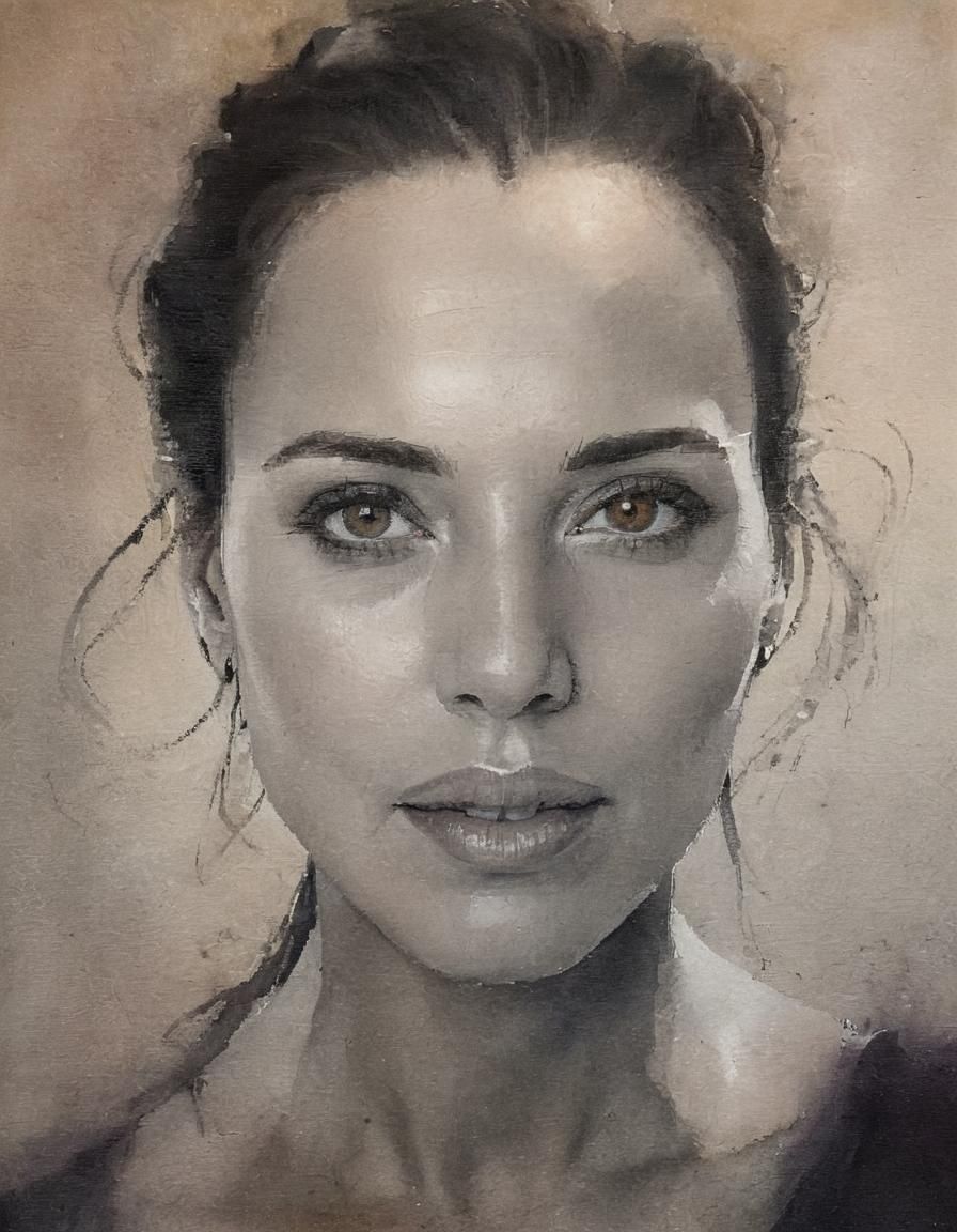 Sophisticated Lady in Impasto Style