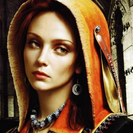 Elegant Hippie Tattoo Subject in Photorealistic Style