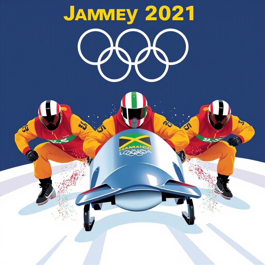Jamaican Bobsled Team Olympic Poster