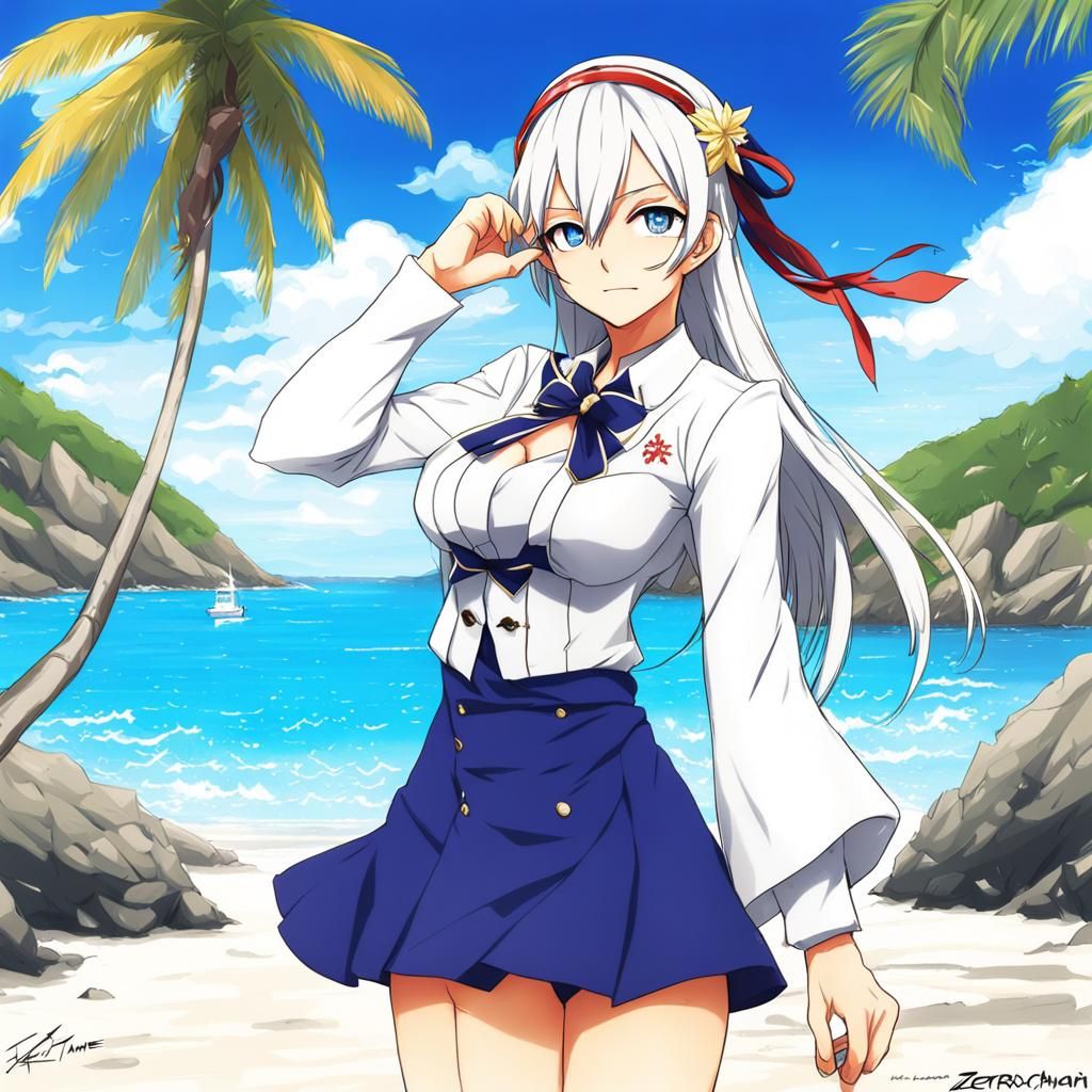 The British Virgin Islands Anime Girl in Japanese Manga Styl...