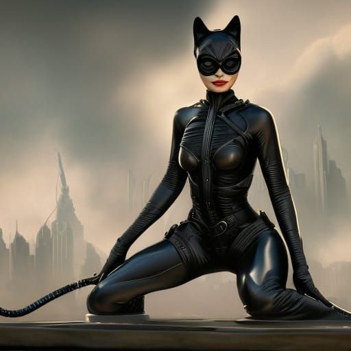 Detailed Catwoman Matte Painting in 8K
